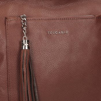 TOSCANIO TOREBKA SKÓRZANA TOS F214 BRĄZ D21